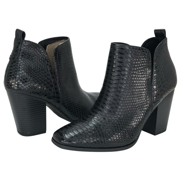 Sun + Stone Pollyy Black Faux Snakeskin Style Womens Ankle Boots Size 9.5M - Picture 13 of 13